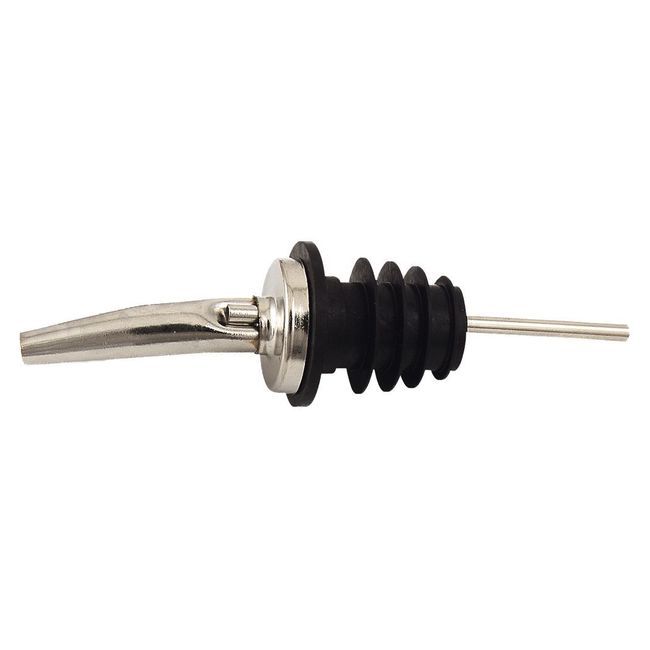 Gobel Stainless Steel Taper Spout Liquor Pourer With Plastic Cork -- 12 Per Case
