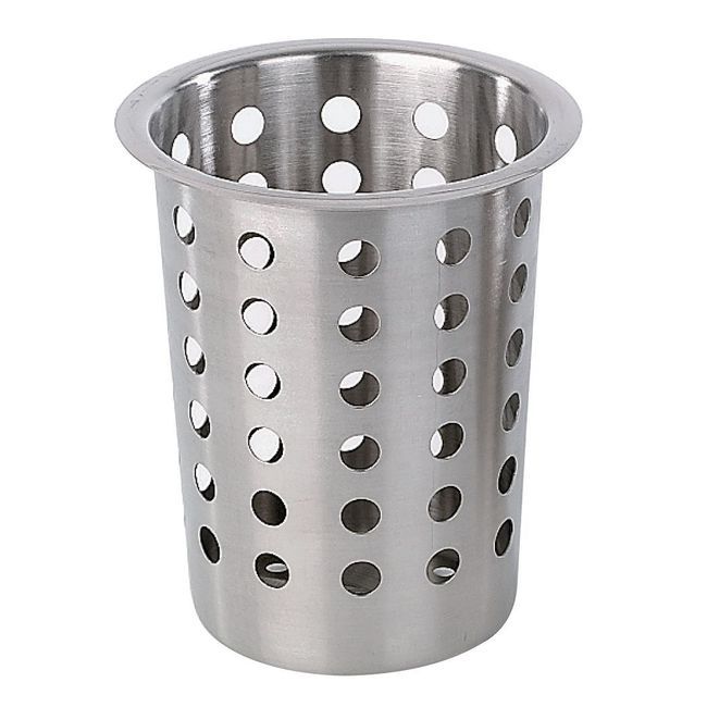 Gobel Perforated Stainless Steel Flatware Cylinder, 3.8 X 5.5 In