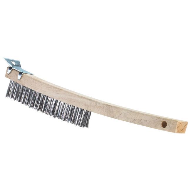 Browne Wire Brush With Scraper, 14 In