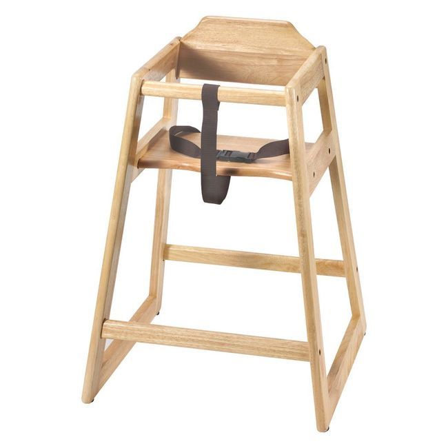 Browne Natural Finish Wooden High Chair, 19.75 X 19.75 X 27.25 In
