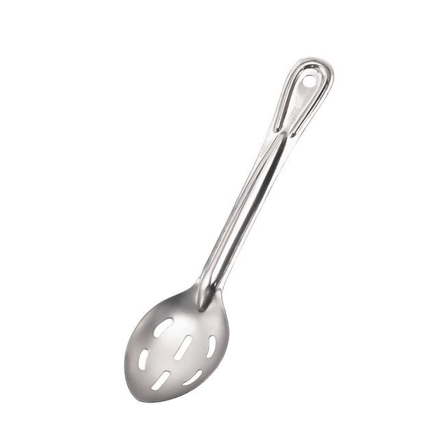 Browne Conventional Heavy Gauge Stainless Steel Slotted Serving Spoon, 13 In