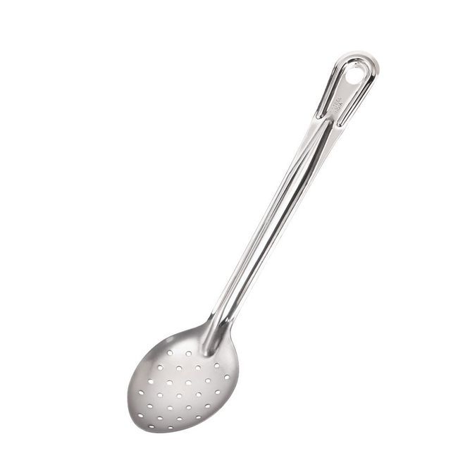 Browne Conventional Heavy Gauge Stainless Steel Perforated Serving Spoon, 15 In