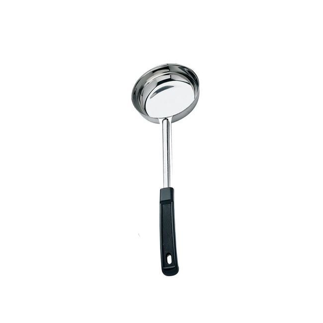 Browne Stainless Steel One-piece Solid Portioner With Black Handle, 3 Oz Capacity