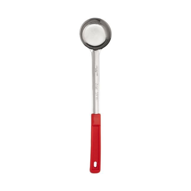 Browne Stainless Steel One Piece Portioner With Red Handle, 2 Oz Capacity