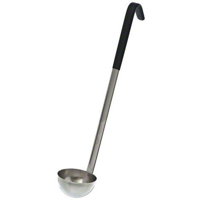 Vollrath 58033 Stainless Steel Antimicrobial Two Piece Ladle With Black Kool-touch Handle, 3 Oz Capacity