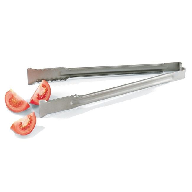 Vollrath 4790910 Heavy Duty Stainless Steel Antimicrobial One Piece Tong With Versagrip Ends, 9.5 In Length
