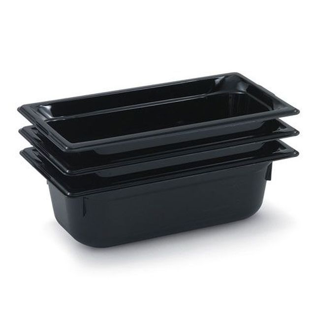 Vollrath 9094420 Super Pan High Temperature Plastic Black Ninth Size Pan, 4 In Deep