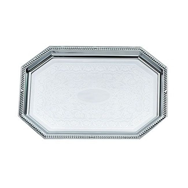 Vollrath 47263 Odyssey Chrome Plated 8-sided Tray, 20 X 13.75 X 0.905 In