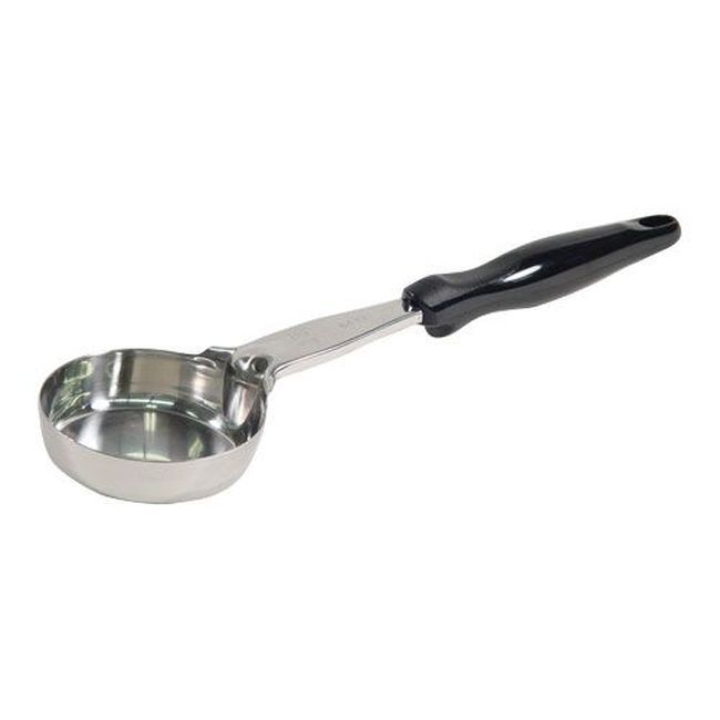 Vollrath 6433520 Heavy Duty Stainless Steel Antimicrobial One-piece Solid Round Spoodle With Black Nylon Handle, 5 Oz Capacity