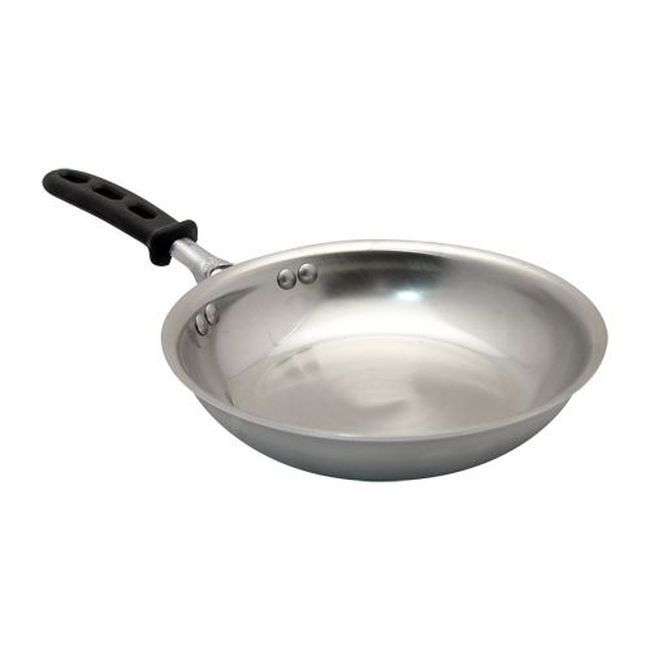 Vollrath 692108 Tribute 18 8 Stainless Steel Natural Finish 3-ply Fry Pan With Silicone Handle, 8 In