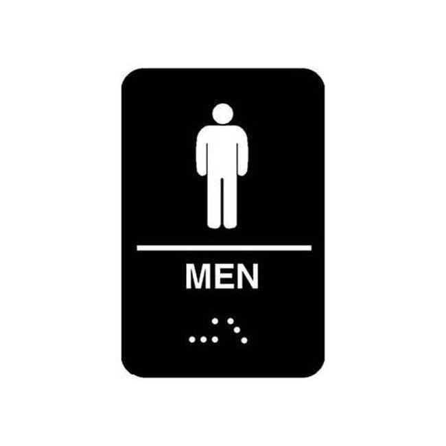 Vollrath 5635 Mens Bathroom Braille Symbol Sign, 6 In Width X 9 In Height