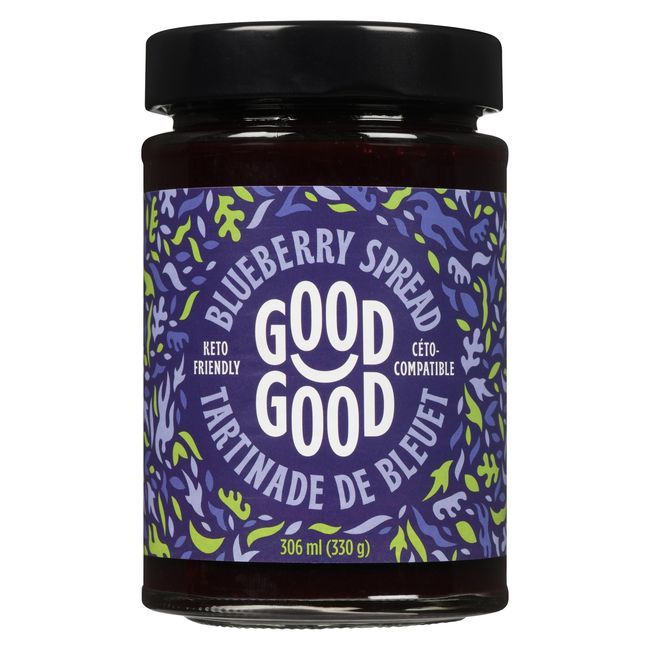 Good Good Tartinade Aux Bleuets Sucrés Adaptée Au Régime Cétogène, 330 G -- 6 Par Boîte