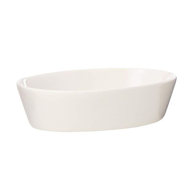 Browne Stoneware White Oval Baker, 9 Oz Capacity