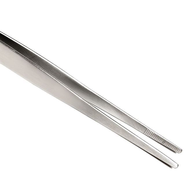 Browne 18/8 Stainless Steel Straight Precision Tong, 8 In