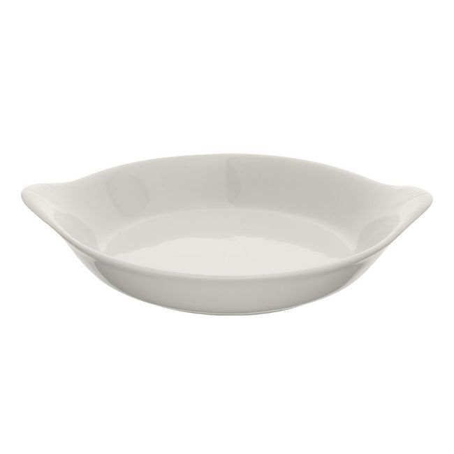 Browne Porcelain White Round Au Gratin Dish, 10 Oz Capacity