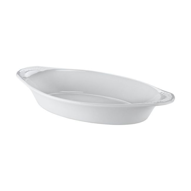 Browne Stoneware White Smooth Lasagna Baker, 12 Oz Capacity