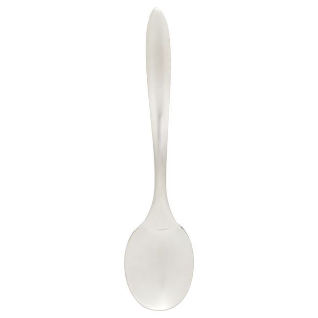 Browne Eclipse 18/8 Stainless Steel Satin Finish Solid Spoon With Brushed Handle, 13 In