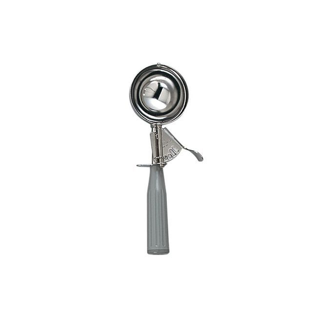 Browne Stainless Steel Size 8 Standard Disher With Grey Handle, 3.71 Oz Capacity