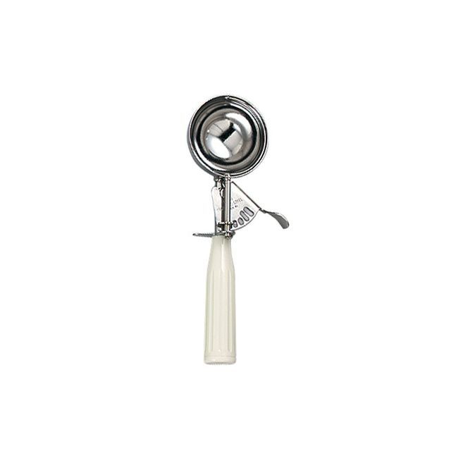 Browne Stainless Steel Size 10 Standard Disher With Ivory Handle, 3.45 Oz Capacity