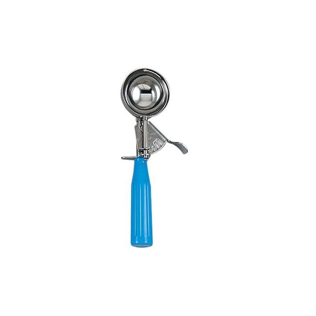 Browne Stainless Steel Size 16 Standard Disher With Blue Handle, 2.25 Oz Capacity