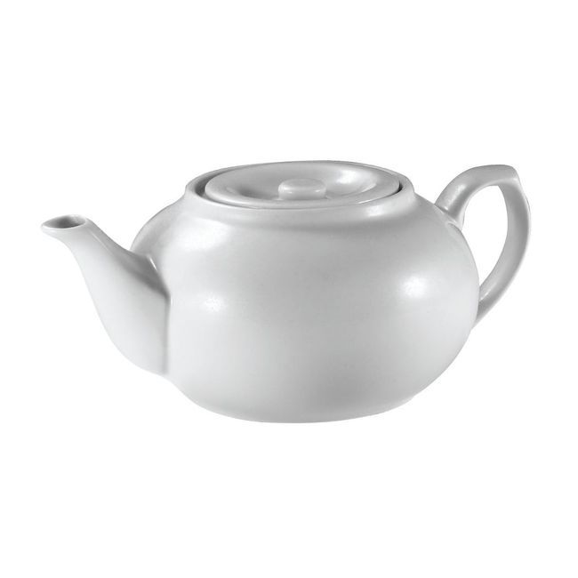 Browne Porcelain Teapot With Strainer, 16 Oz Capacity