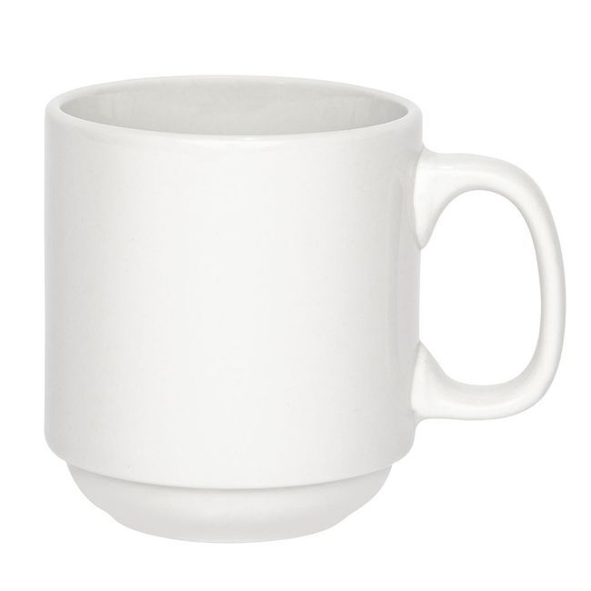Browne Palm Porcelain White Stacking Mug, 11.5 Oz Capacity -- 24 Per Case
