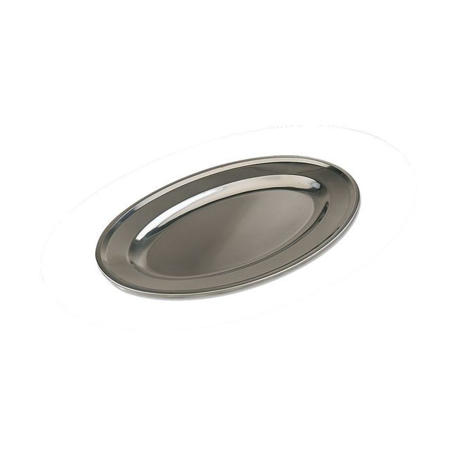 Browne Mirror Finish 18/0 Stainless Steel Oval Platter, 13.5 X 8.5 In