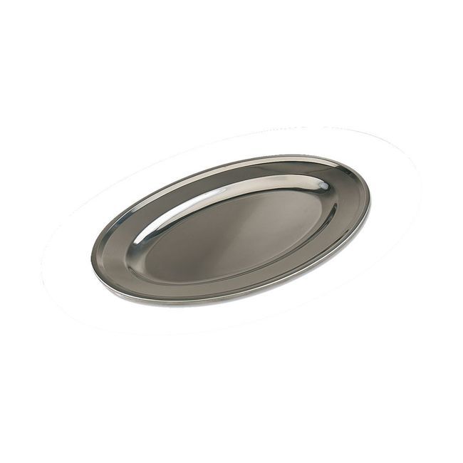 Browne Mirror Finish 18/0 Stainless Steel Oval Platter, 15.5 X 10.4 In