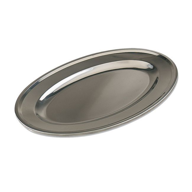 Browne Mirror Finish 18/0 Stainless Steel Oval Platter, 19.75 X 13.6 In