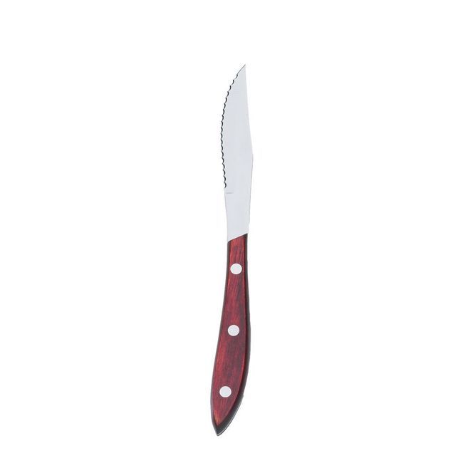 Browne Stainless Steel Pointed Blade Pakkawood Handle Steak Knife, 9 In -- 12 Per Case