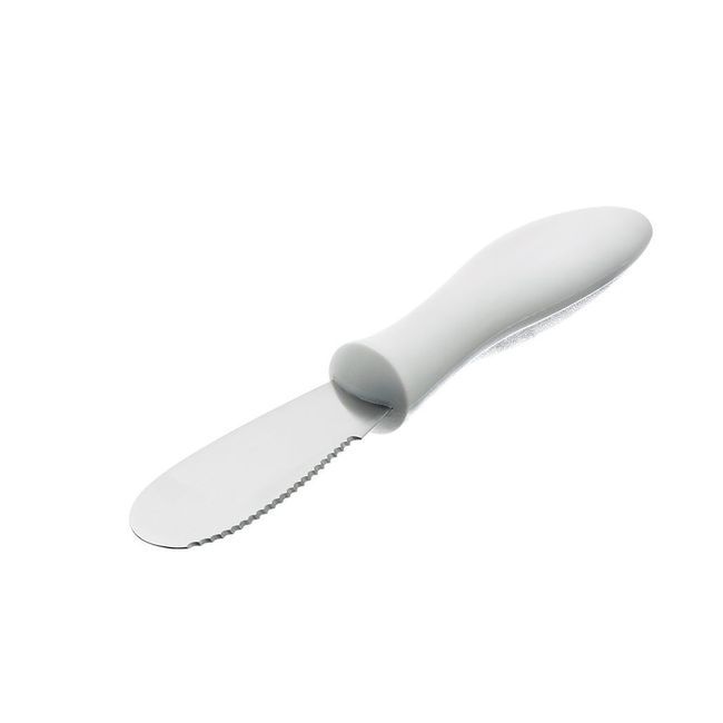 Browne Serrated Butter Spreader With White Handle, 8.3 In Length