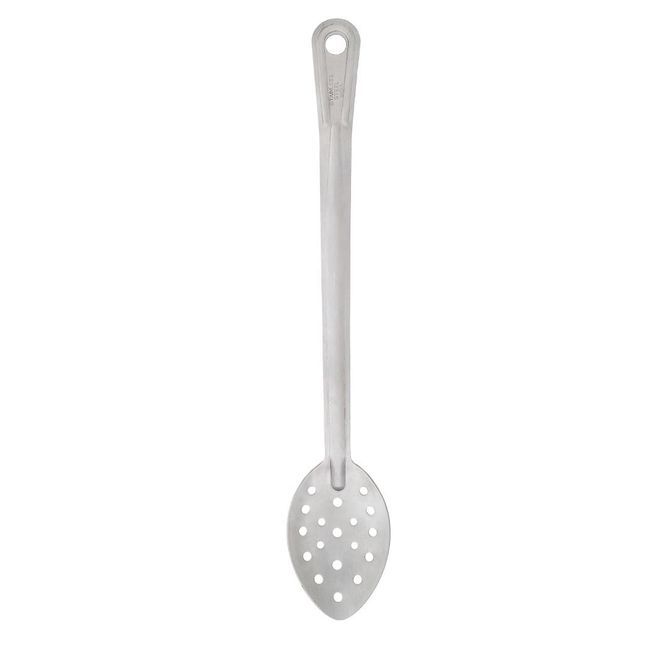 Browne Stainless Steel Heavy Duty Renaissance Curved Perforated Basting Spoon, 15 In