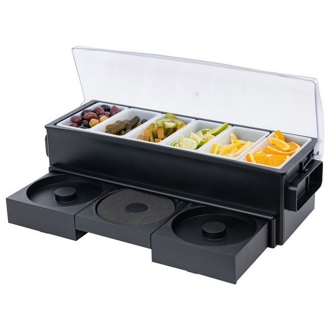 Browne 6 Compartments All In One Bar Caddy, 20 X 7 X 6 In