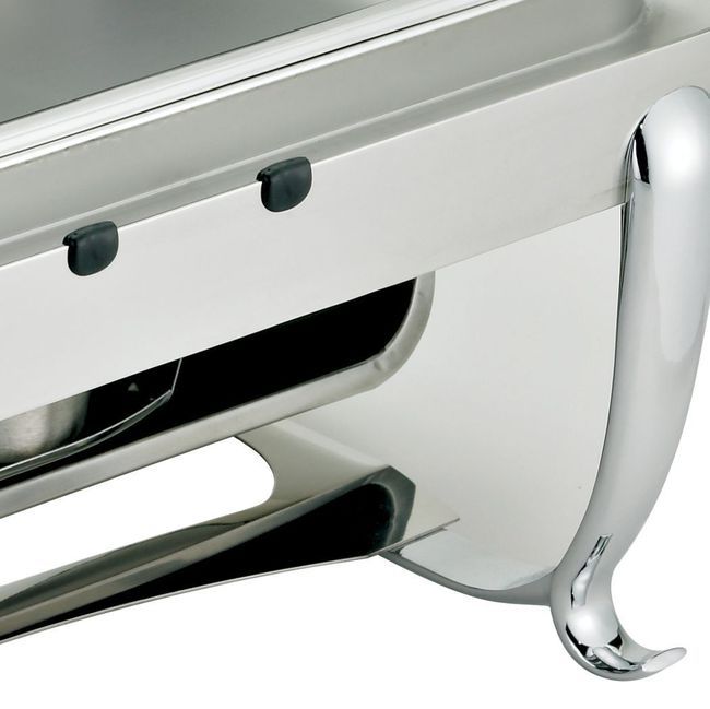 Browne Octave Stainless Steel Dripless Full Size Rectangular Chafer With Roll Top Cover, 9 Qt Capacity