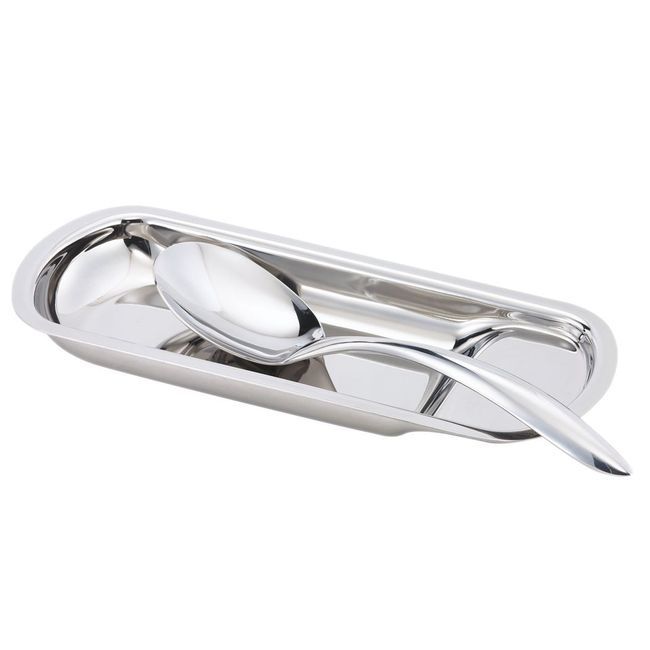 Browne Stainless Steel Spoon Rest, 10.5 X 4.5 In