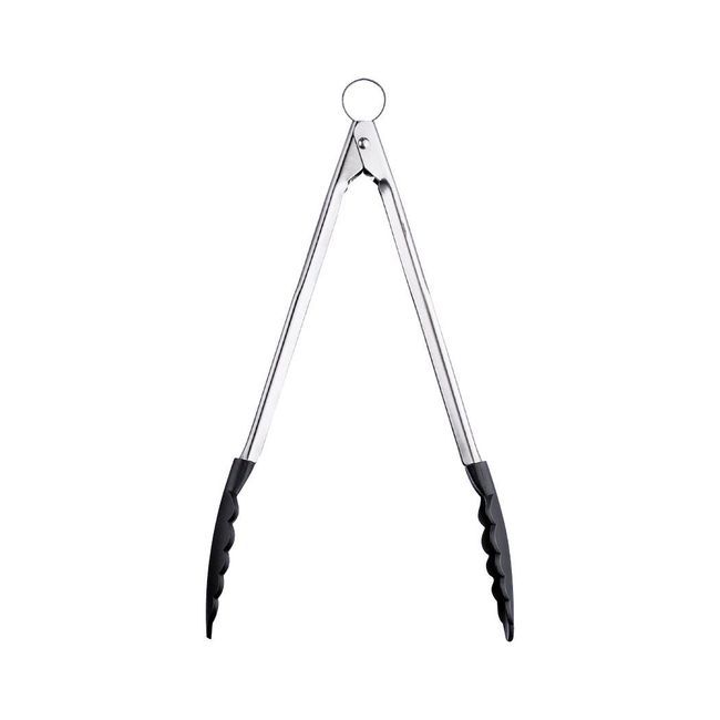 Cuisipro Silicone Black Locking Tong, 12 In