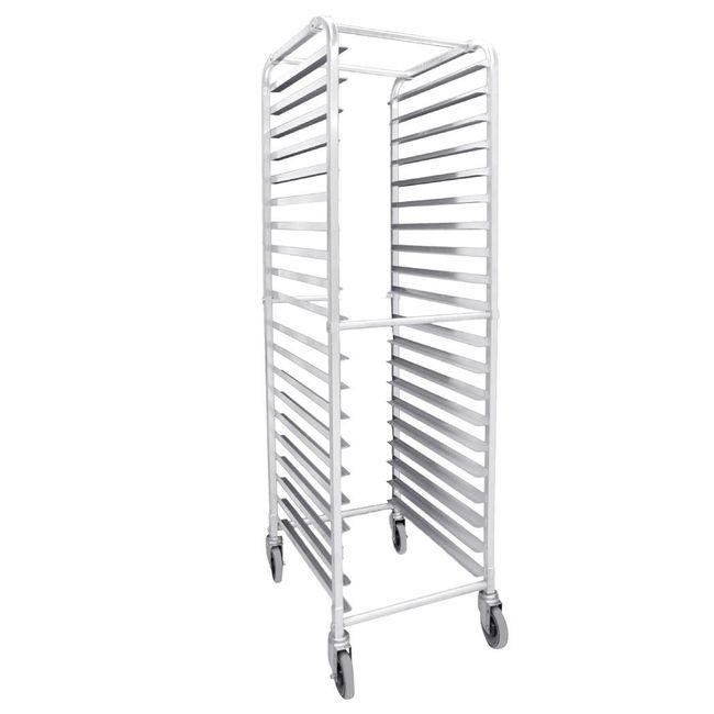 Browne Aluminum 20-tier End Loading Bun Pan Rack, 25.6 X 20.5 X 69 In