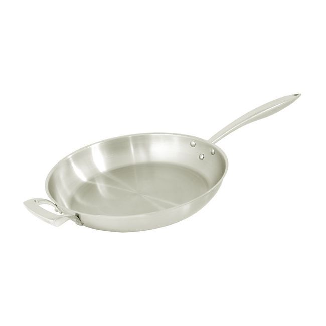 Browne Thermalloy Stainless Steel Deluxe Fry Pan With Helper Handle, 12 X 2 In