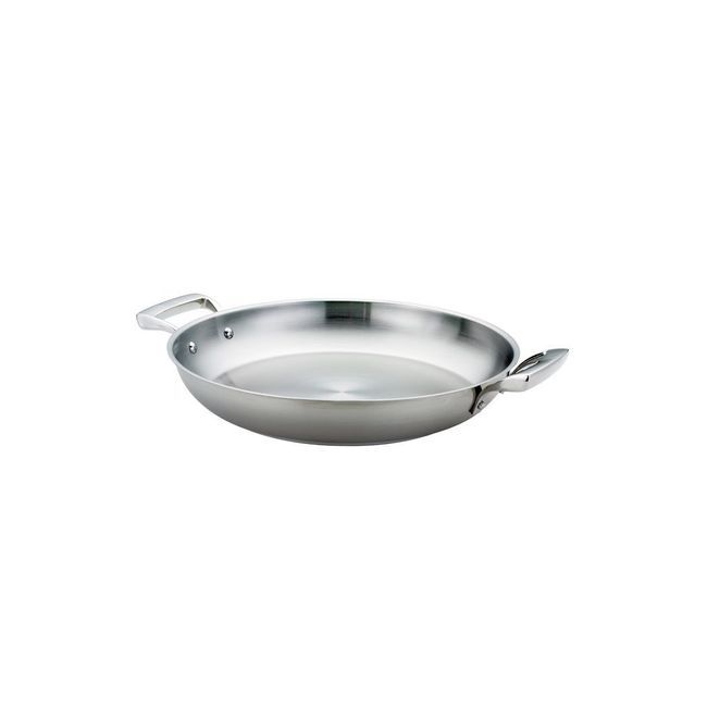Browne Thermalloy Stainless Steel Paella Pan, 2 Qt Capacity