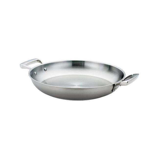 Browne Thermalloy Stainless Steel Paella Pan, 3.7 Qt Capacity