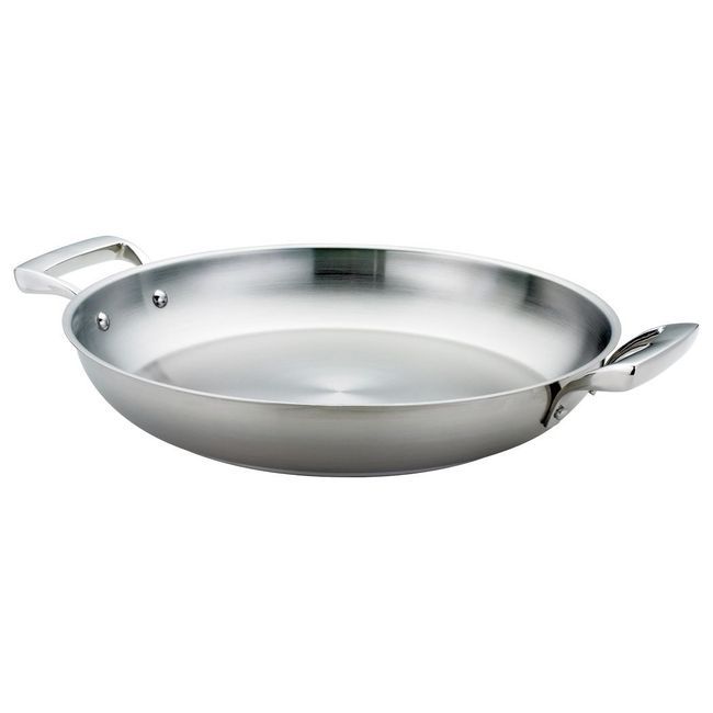 Browne Thermalloy Stainless Steel Paella Pan, 8.6 Qt Capacity