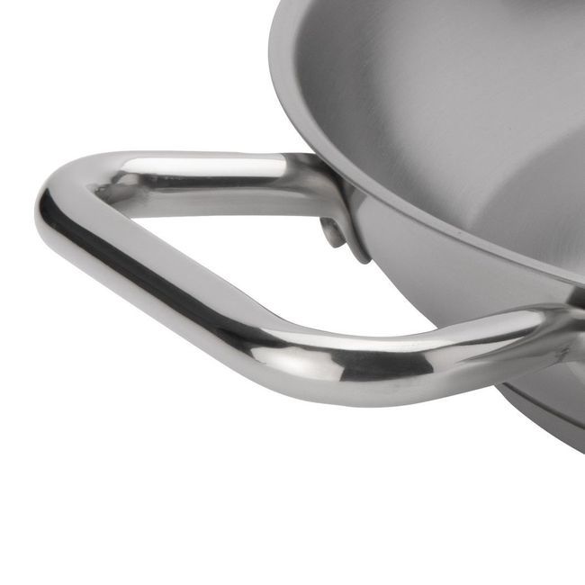 Browne Elements Stainless Steel Fry Pan With Helper Handle, 14 X 2.4 In