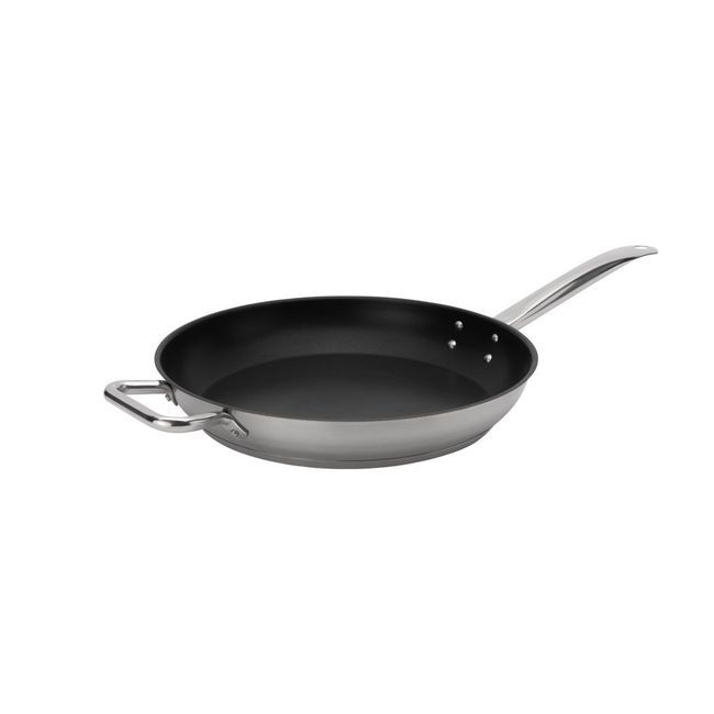 Browne Elements Stainless Steel Non-stick Excalibur Fry Pan With Helper Handle, 12.5 X 2 In