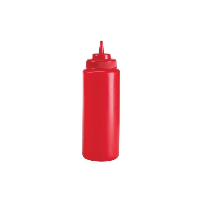 Browne Polyethylene Red Wide Mouth Squeeze Dispenser, 16 Oz Capacity
