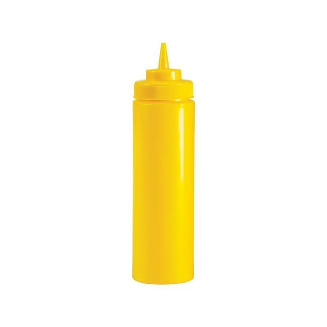 Browne Polyethylene Yellow Wide Mouth Squeeze Dispenser, 16 Oz Capacity