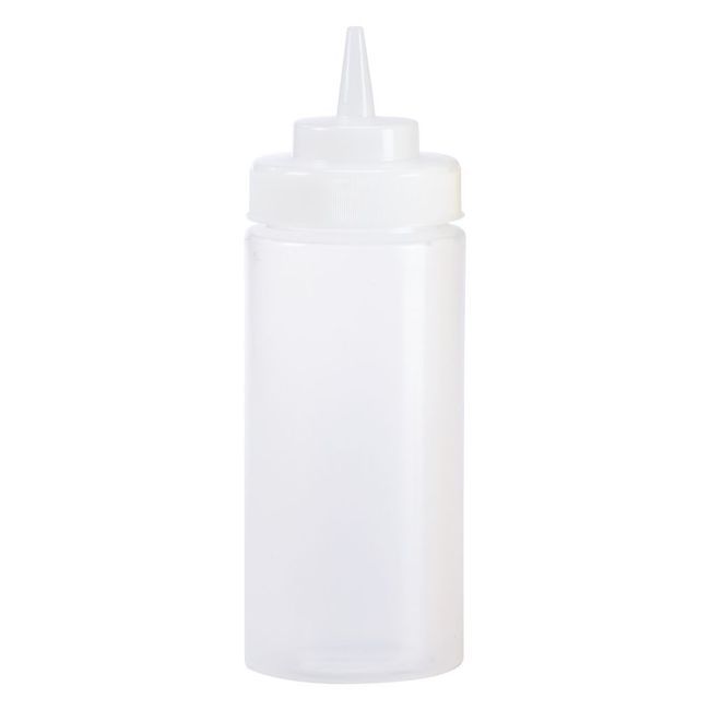 Browne Polyethylene Clear Wide Mouth Squeeze Dispenser, 32 Oz Capacity