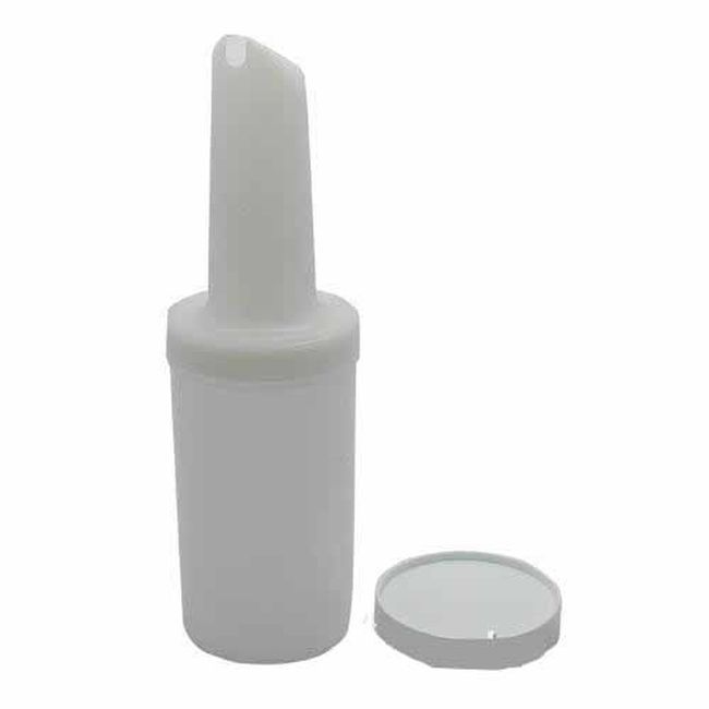 Carlisle Ps601nc02 Pourplus Store N Pour Polyethylene White Drink Mix Pourer, 1 Qt Capacity