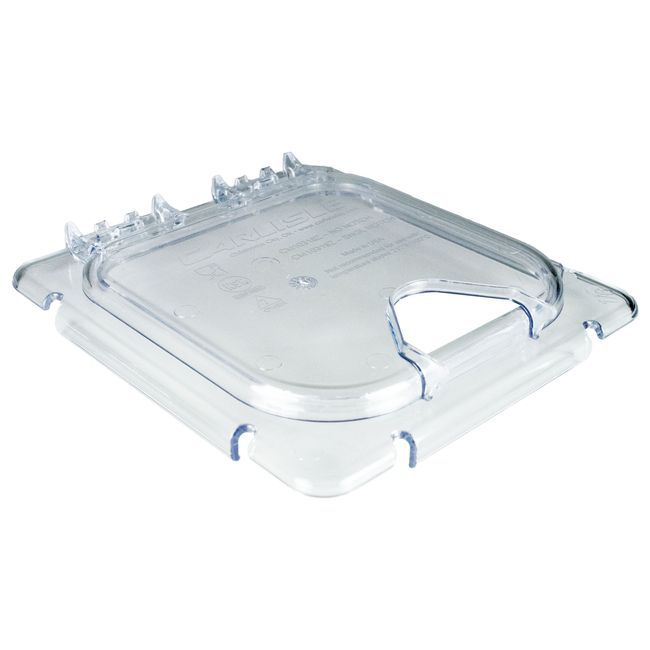 Carlisle Cm10319z07 Coldmaster Clear Ez Access Polycarbonate Sixth Size Lid With Notch, 6.50 X 7 X 0.90 In