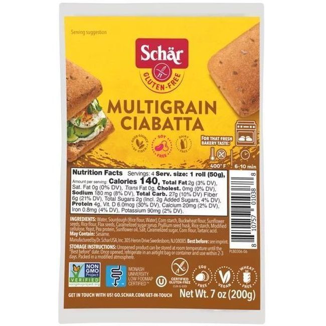 Schar Gluten-free Multigrain Ciabatta, 7 Oz -- 5 Per Case