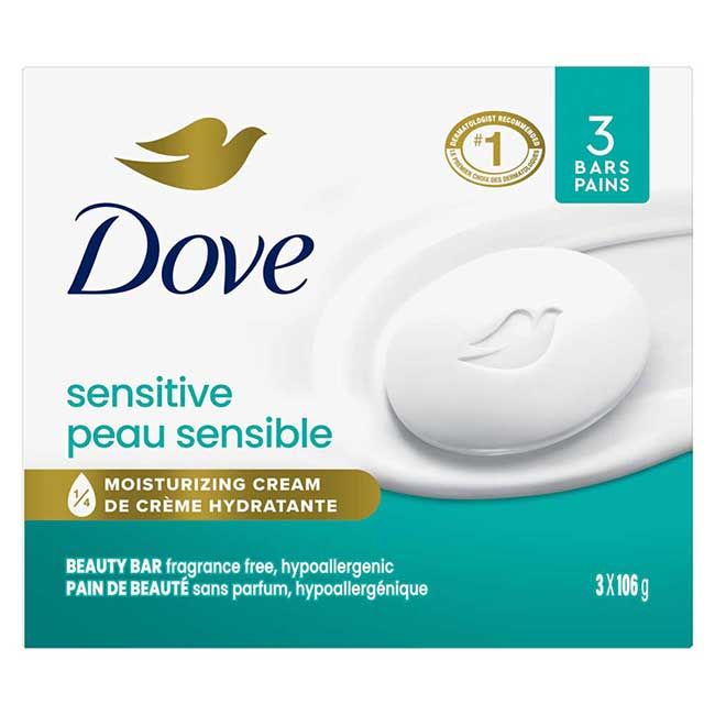Dove Sensitive Skin Moisturizing Cream Soap Bar, 106 G -- 54 Per Case
